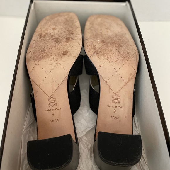 Renzo Fontanelli Firenze Nappa Black High Heel Sandals, Size 4A, Italy, GUC. - Picture 6 of 7